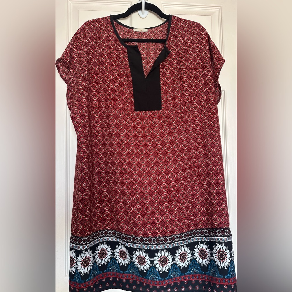 Pleione Red Patterned Women's dress